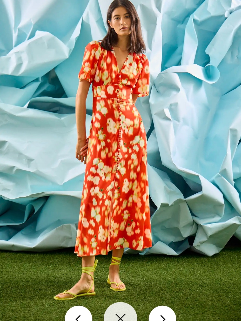 HUNTER BELL Red Floral Maxi Dress